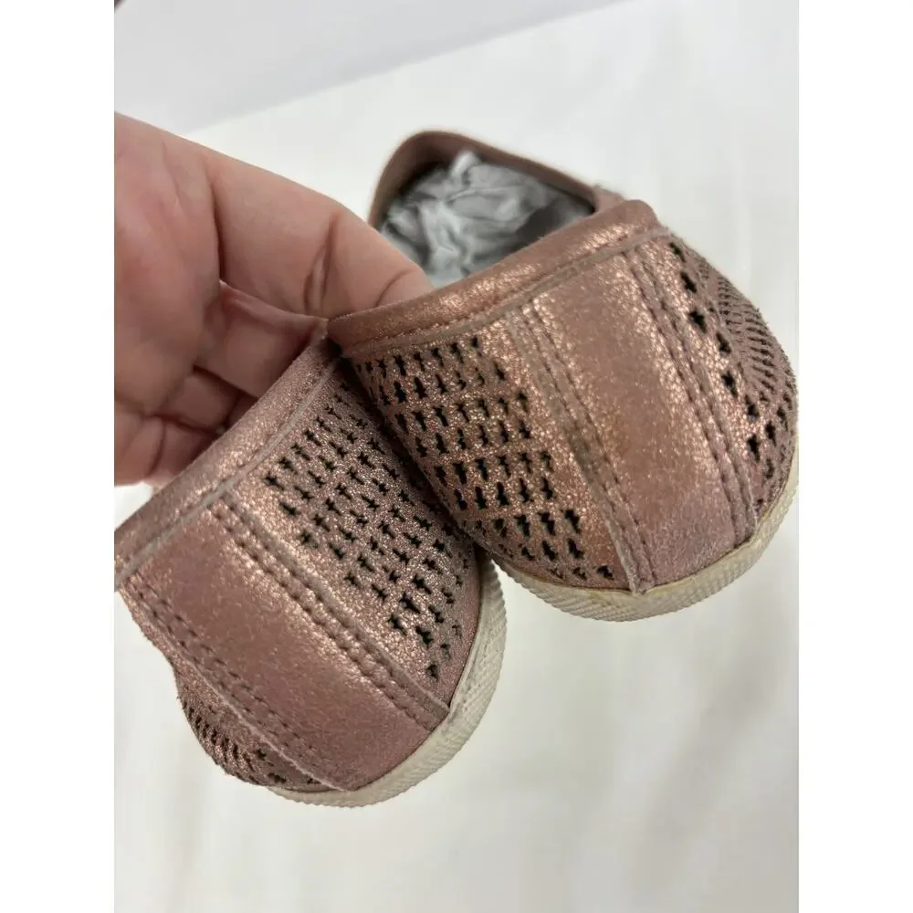 Frye Melanie Flats Copper Rose Gold Leather 6.5 Slip On Perforated Comfort - Picture 7 of 12